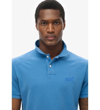 Superdry Vintage Destroy blue polo shirt