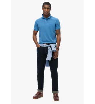 Superdry Vintage Destroy blue polo shirt