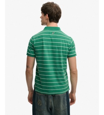 Superdry Polo vintage à rayures vertes