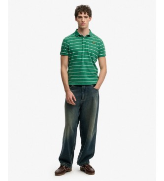 Superdry Polo vintage à rayures vertes
