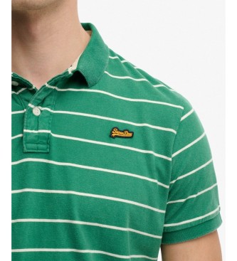 Superdry Polo vintage à rayures vertes
