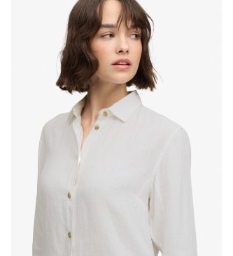 Superdry Chemise Premium en Lin blanc