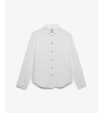 Superdry Chemise Premium en Lin blanc
