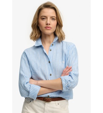 Superdry Premium Slim Fit Hemd blau