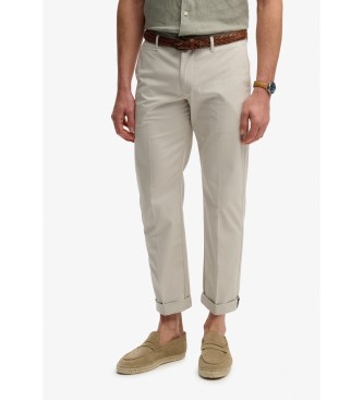 Superdry Hochwertige Recular Chino-Hose grau