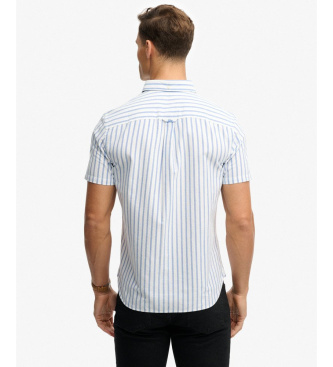 Superdry Wit gestreept Preppy Oxford overhemd met korte mouwen
