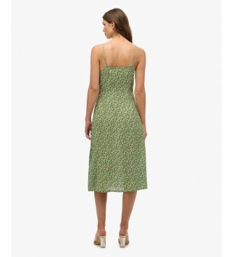 Superdry Midi-kjole med stropper og grønt print