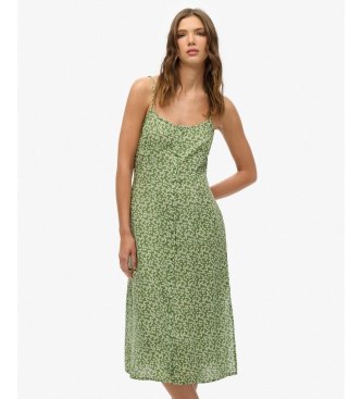 Superdry Midi-kjole med stropper og grønt print