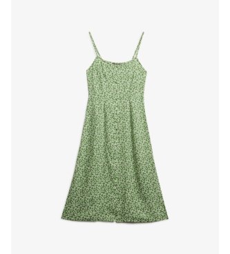 Superdry Midi-kjole med stropper og grønt print
