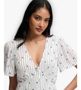 Superdry Vestido Print Midi Tea bege