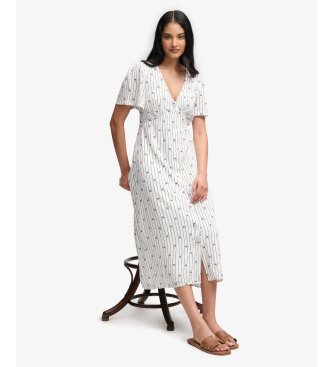 Superdry Vestido Print Midi Tea bege