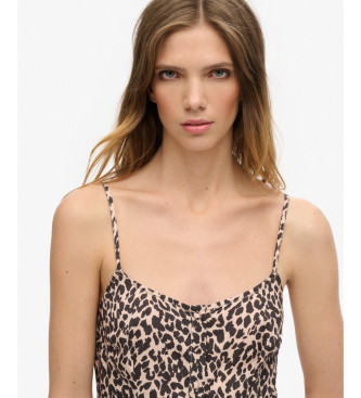 Superdry Robe Cami imprime beige