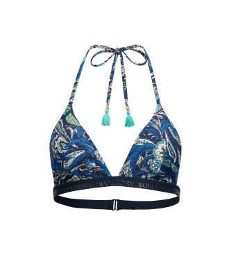 Superdry Top de biquni com estampado azul-marinho