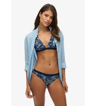 Superdry Top de biquni com estampado azul-marinho