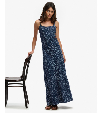 Superdry Robe longue Cami imprim�e marine