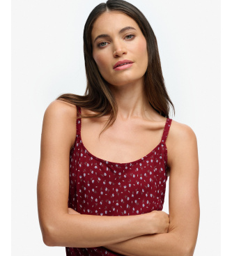 Superdry Robe longue Cami imprim�e bordeaux