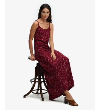 Superdry Robe longue Cami imprim�e bordeaux