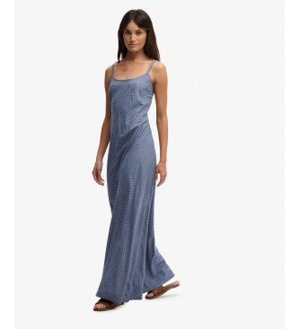 Superdry Robe longue imprim�e bleue