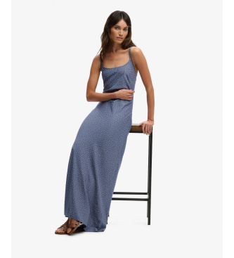 Superdry Robe longue imprim�e bleue