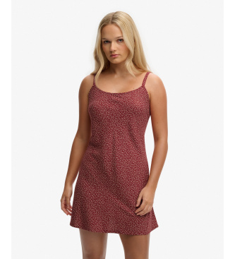 Superdry Robe cami imprim�e bordeaux