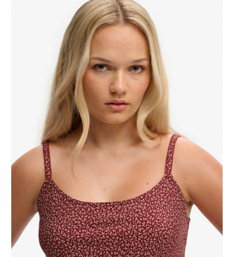 Superdry Robe cami imprim�e bordeaux