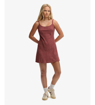 Superdry Robe cami imprim�e bordeaux