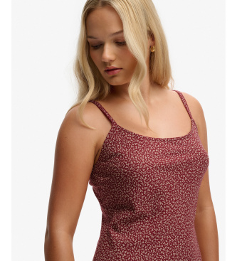 Superdry Robe cami imprim�e bordeaux