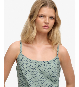 Superdry Mini robe Cami imprim�e verte