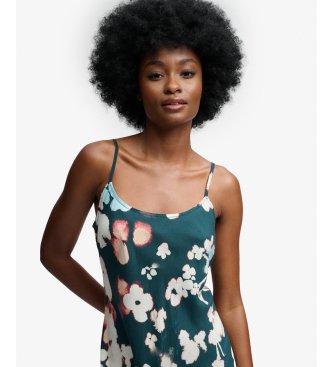 Superdry Vestido Printed Maxi Slip Dress verde