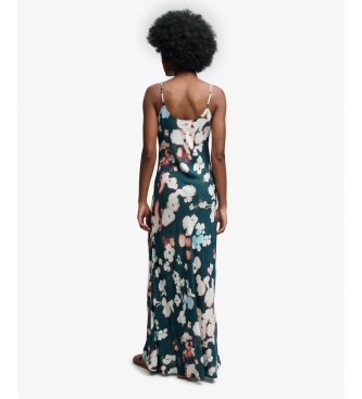 Superdry Vestido Printed Maxi Slip Dress verde