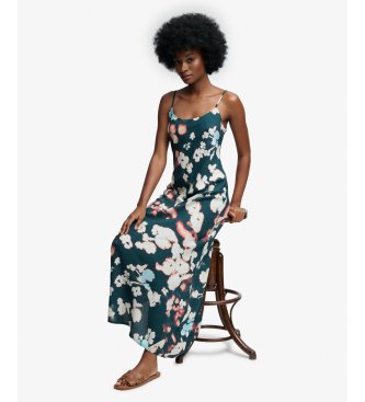 Superdry Vestido Printed Maxi Slip Dress verde