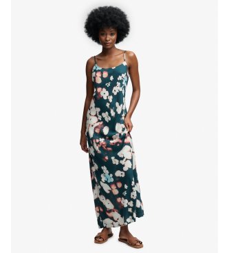Superdry Vestido Printed Maxi Slip Dress verde