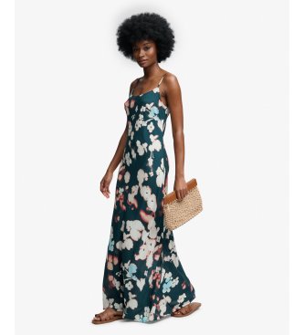 Superdry Vestido Printed Maxi Slip Dress verde