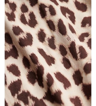 Superdry Brun mönstrad maxi slip-klänning