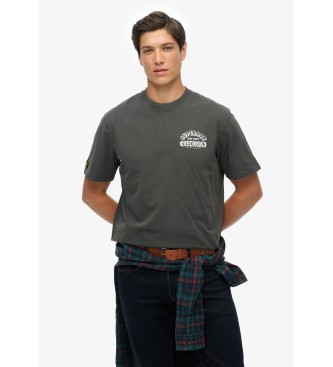 Superdry Record Label oversized T-shirt grijs