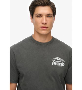 Superdry Record Label oversized T-shirt grijs
