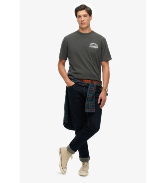 Superdry Record Label oversized T-shirt grijs