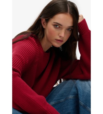 Superdry Relaxed Ribbed Knitted Sweater rdbrun
