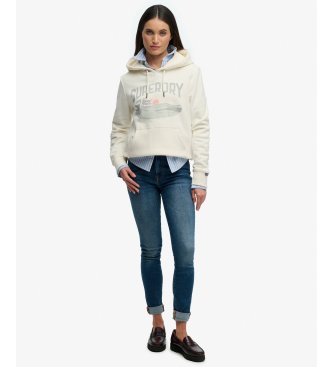 Superdry Felpa con cappuccio Retro Outdoor Rlxd bianco sporco