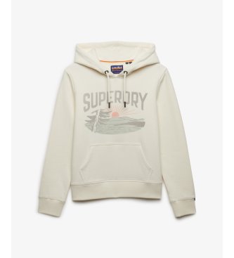 Superdry Felpa con cappuccio Retro Outdoor Rlxd bianco sporco