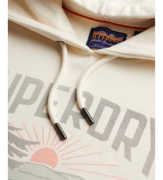 Superdry Felpa con cappuccio Retro Outdoor Rlxd bianco sporco