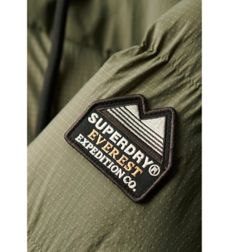 Superdry Lang gewatteerd jack Ripstop groen