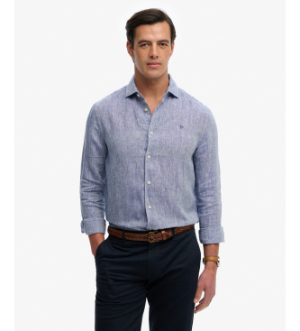 Superdry Camisa de linho Riviera azul