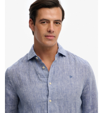 Superdry Camisa de linho Riviera azul