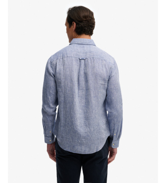 Superdry Camisa de linho Riviera azul