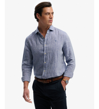 Superdry Camisa de linho Riviera azul