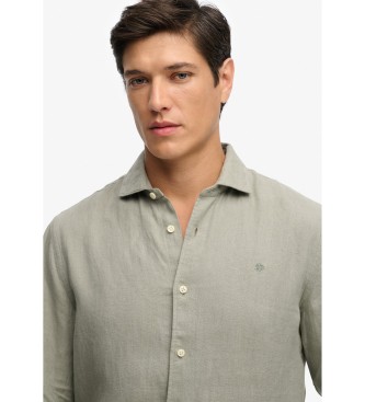 Superdry Riviera Linen Shirt green