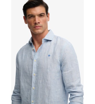 Superdry Chemise en lin Riviera bleu