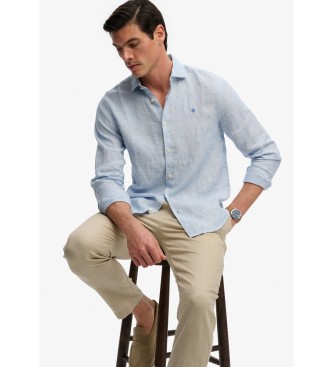 Superdry Chemise en lin Riviera bleu