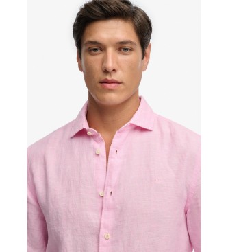 Superdry Riviera Linen Shirt pink
